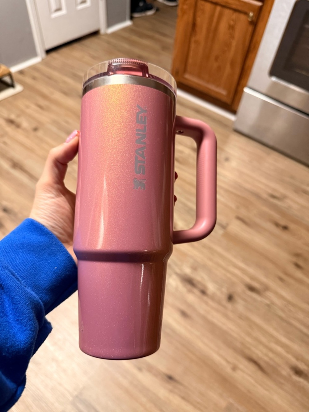 Stanley Sparkle Pink Travel Mug with Handle
